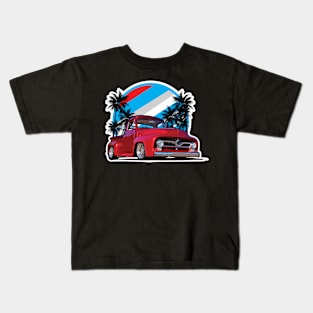 Retro Truck with Palm Trees Kids T-Shirt